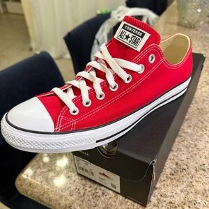 Converse Red Canvas Low-Tops